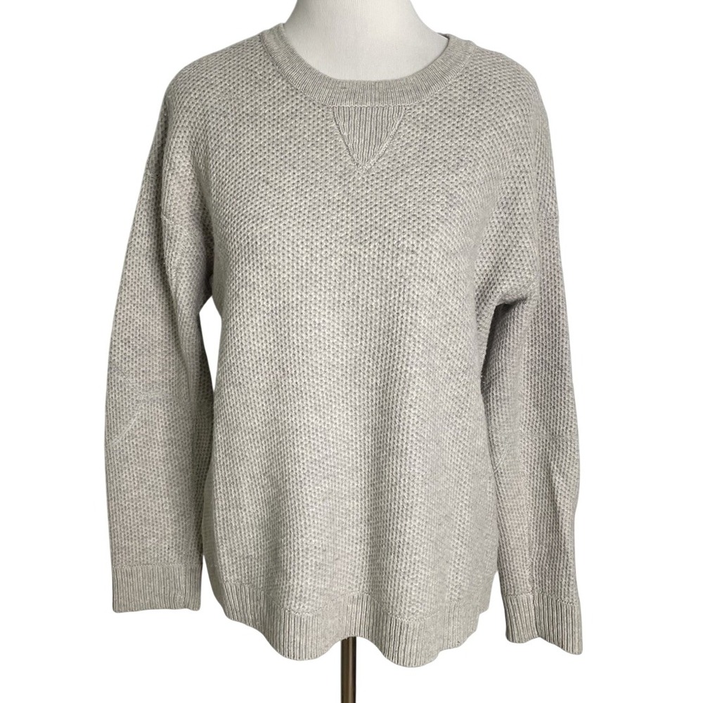Vince Waffle Knit Crewneck Beige Sweater Yak Wool   Small
